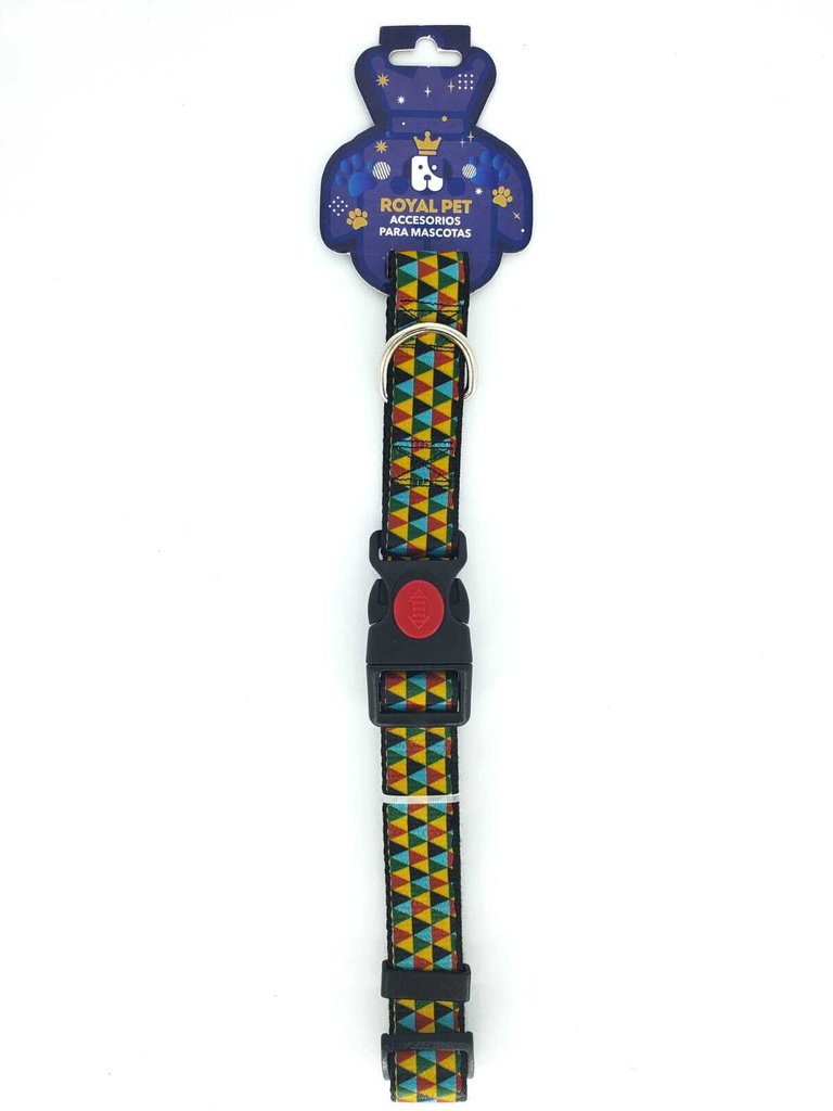 COLLAR NYLON AJUSTABLE M 3/4&quot;X11&quot;-16&quot; TRIANGULOS AMARILLOS