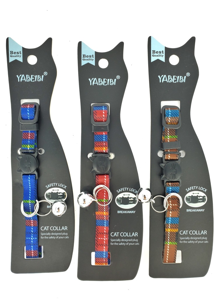 COLLAR GATO NYLON AJUST. C/CASCABEL 3/8&quot;7-11&quot;