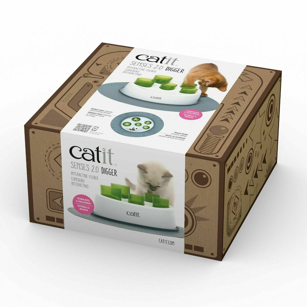 COMEDERO P/GATO INTERACTIVO TUBOS ESTIMULANTES