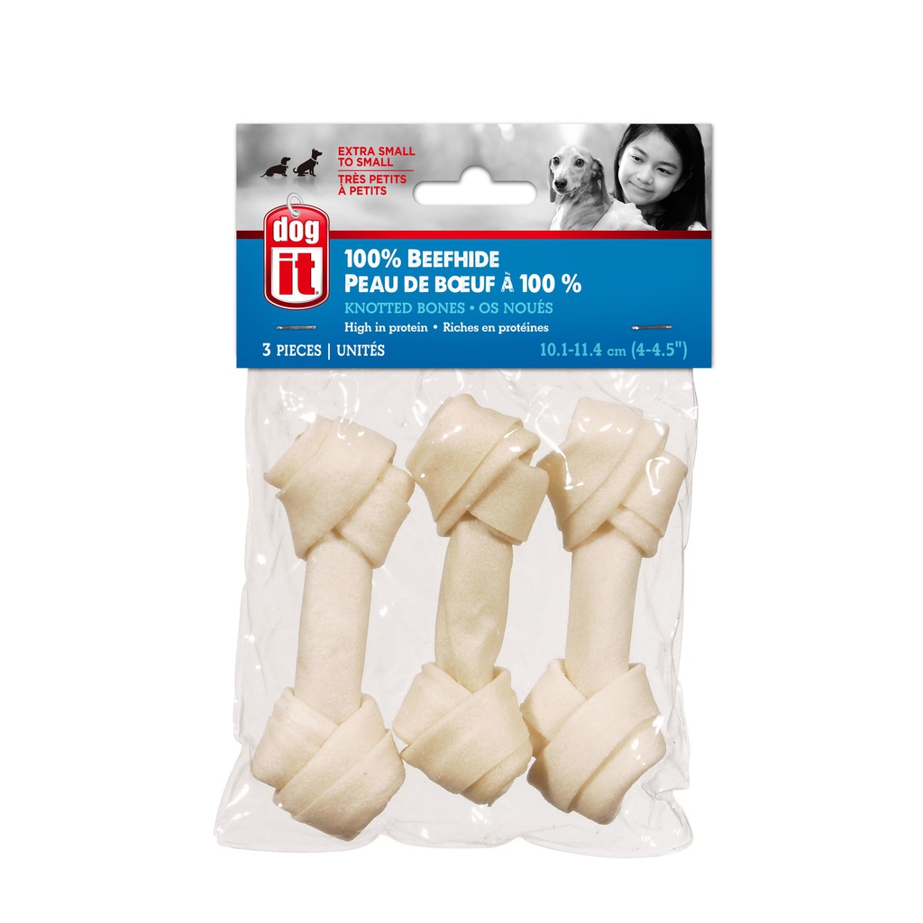 HUESO PERRO ANUDADO BLANCO 4&quot; 3/1