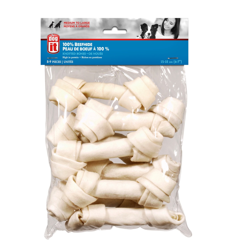 HUESO PERRO ANUDADO BLANCO 6&quot; 8/1