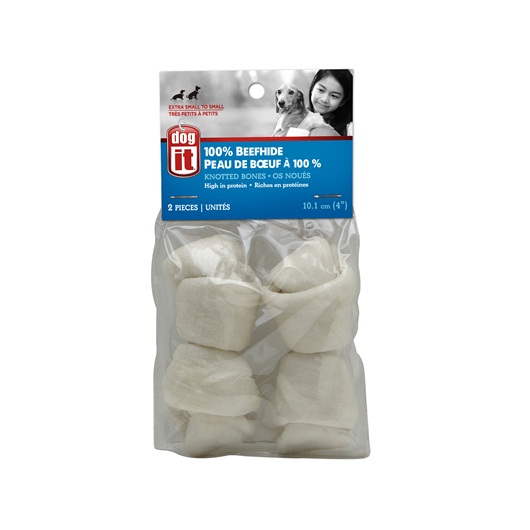 HUESO PERRO BLANCO ANUDADO 4&quot; 2/1