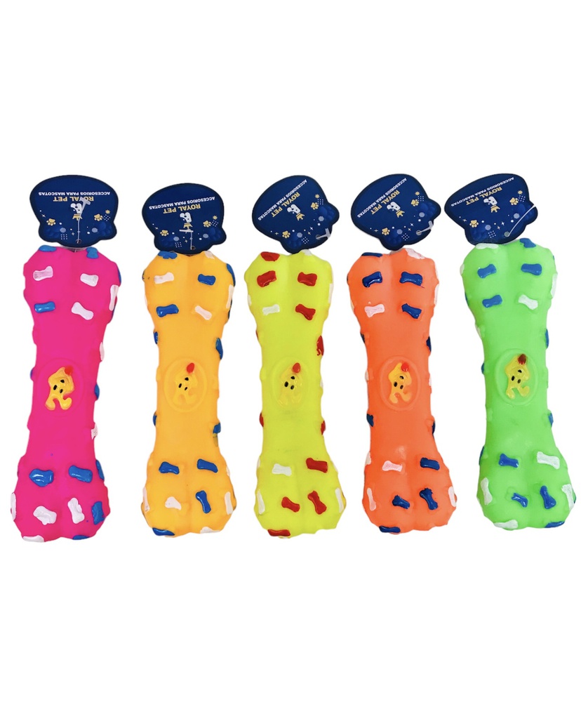 JUGUETE PERRO HUESO PLASTICO 6.5&quot;
