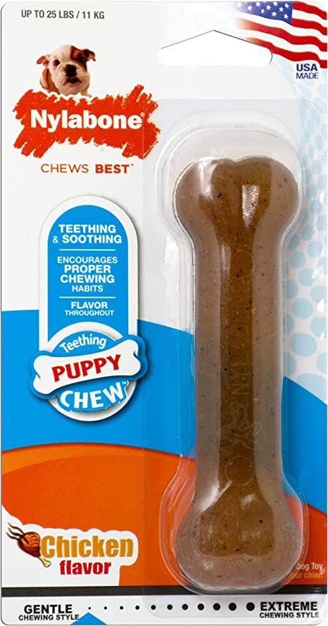 JUGUETE NYLABONE PUPPY CHEW 4.5&quot; &lt;25LBS SABOR POLLO