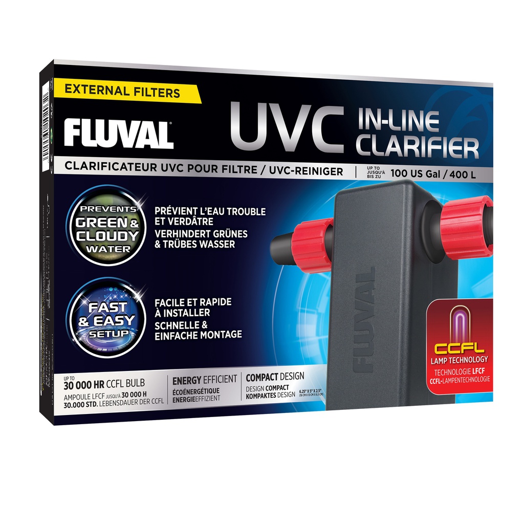 CLARIFICADOR UV EN LINEA FLUVAL HASTA 100 GLS