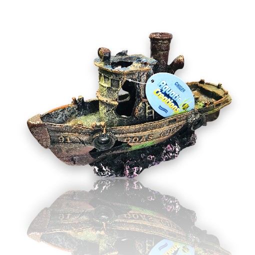 ADORNO ACUARIO RESINA BARCO 10&quot;