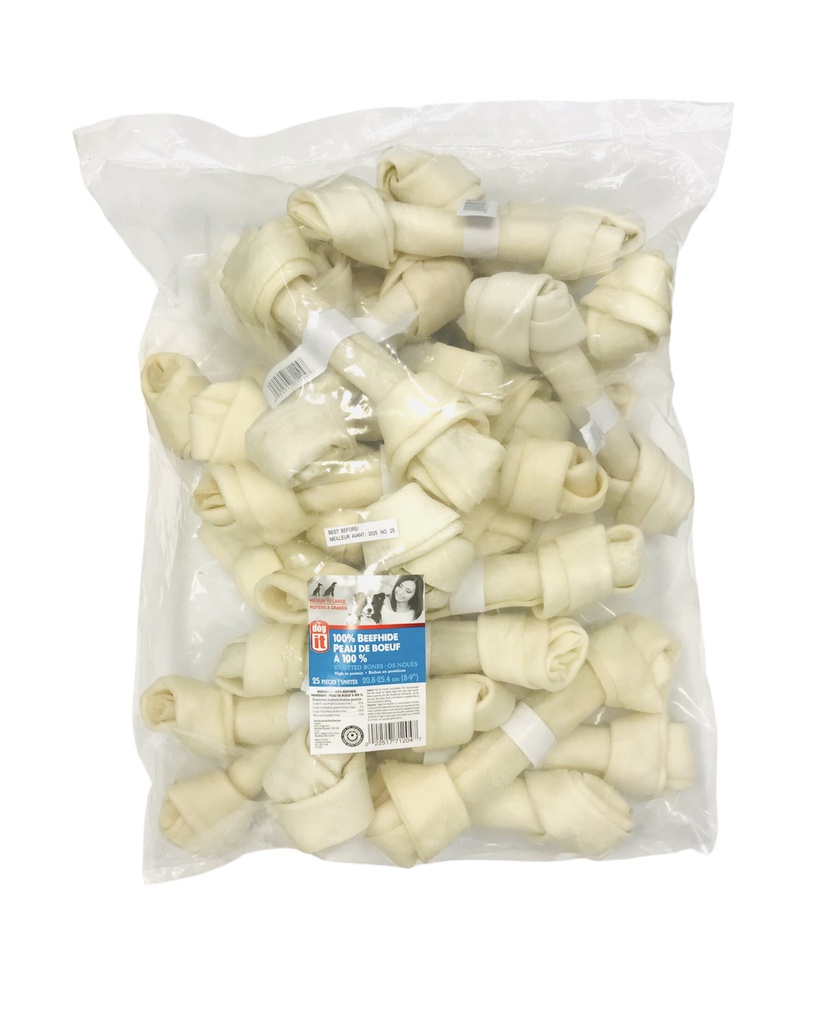HUESO PERRO ANUDADO BLANCO 8-9&quot; 25/1