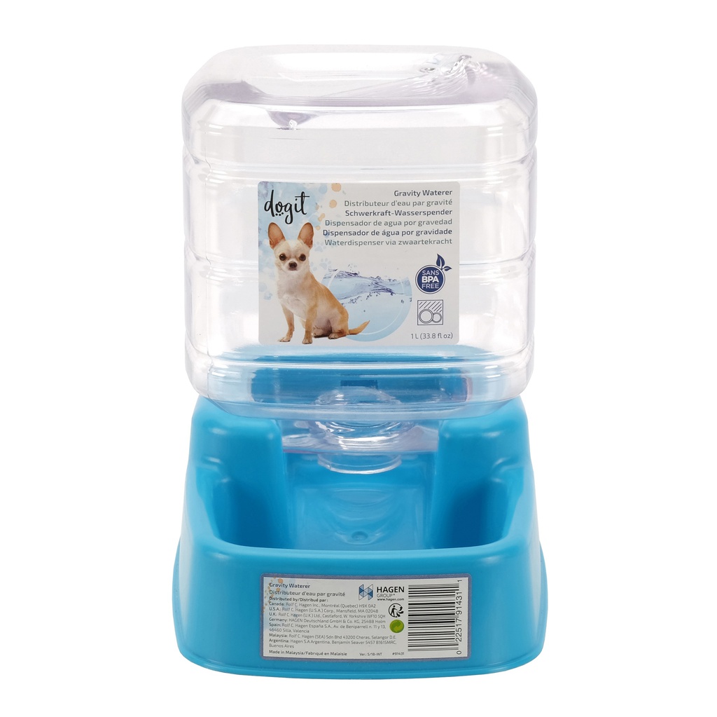 BEBEDERO CON BASE 1LT AZUL