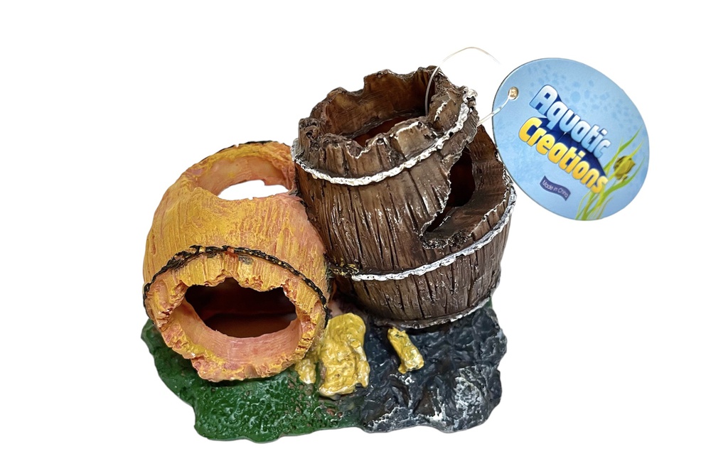 ADORNO ACUARIO RESINA DOBLE BARRIL SMALL 5&quot;