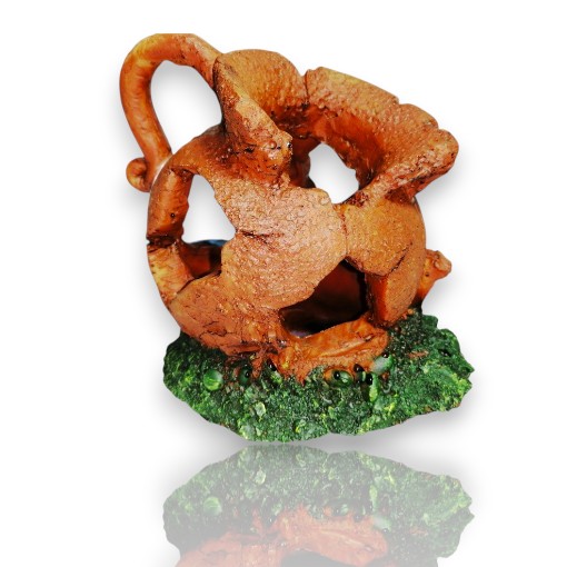 [CH-8583] ADORNO ACUARIO RESINA TINAJA SMALL MARRON 5&quot;