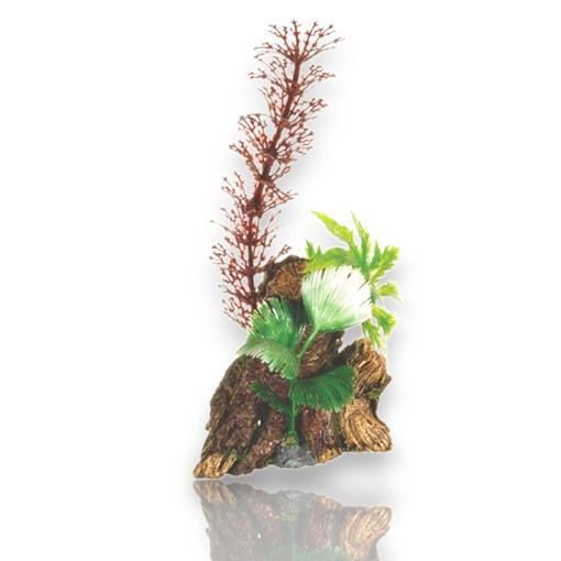 [12060] ADORNO ACUARIO RESINA TRONCO SMALL C/ PLANTA
