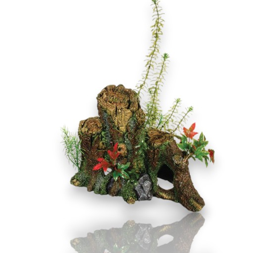 [12063] ADORNO ACUARIO RESINA TRONCO XLARGE C/PLANTA 7&quot;