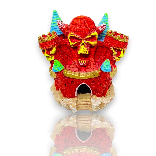 [11982] ADORNO ACUARIO RESINA CASTILLO/CALAVERA 4&quot; NEON