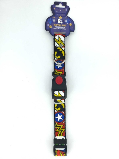 [23932] COLLAR NYLON AJUSTABLE XL 1&quot;X16&quot;-26&quot; SUPERHEROES