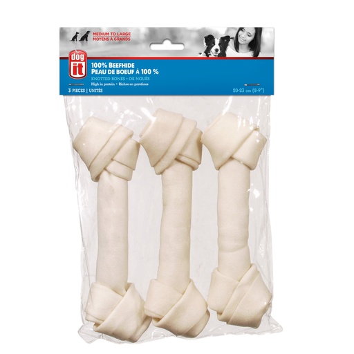 [71240] HUESO PERRO ANUDADO BLANCO 8&quot; 3/1