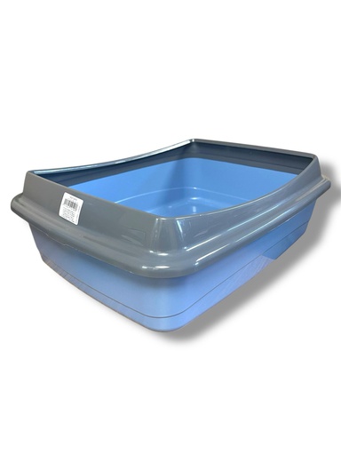 [21499] BANDEJA P/GATO AZUL C/BORDE GRIS 18.5&quot;x14&quot;x6&quot;